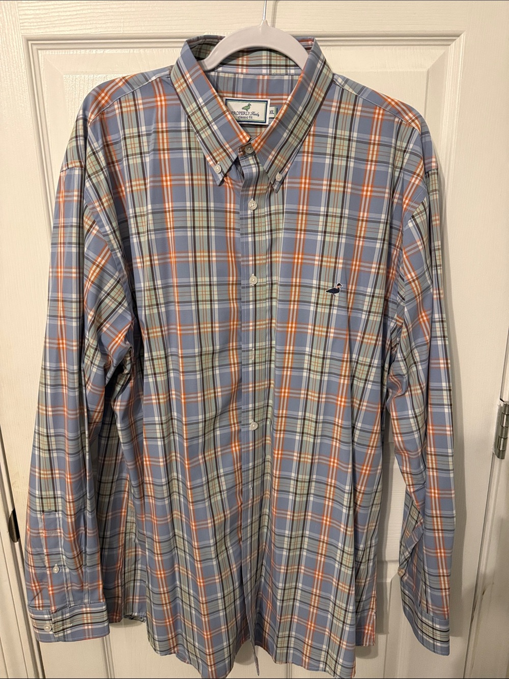 Properly Tide Men's Plaid Button-Down Shirt - Blue & Orange